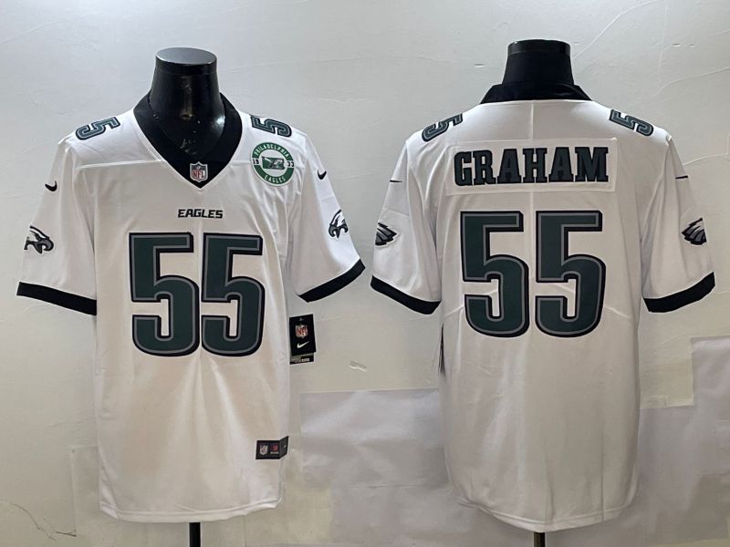 Men Philadelphia Eagles 55 Graham White Second generation Nike 2025 Limited NFL Jersey style 3